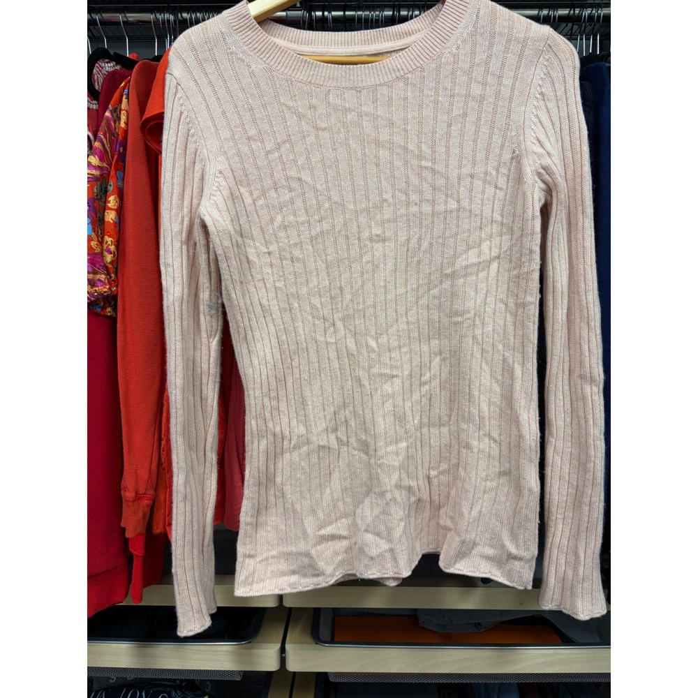Banana Republic Merino Wool Cashmere Ribbed Sweater Pink Filpucci Italian Yarn M